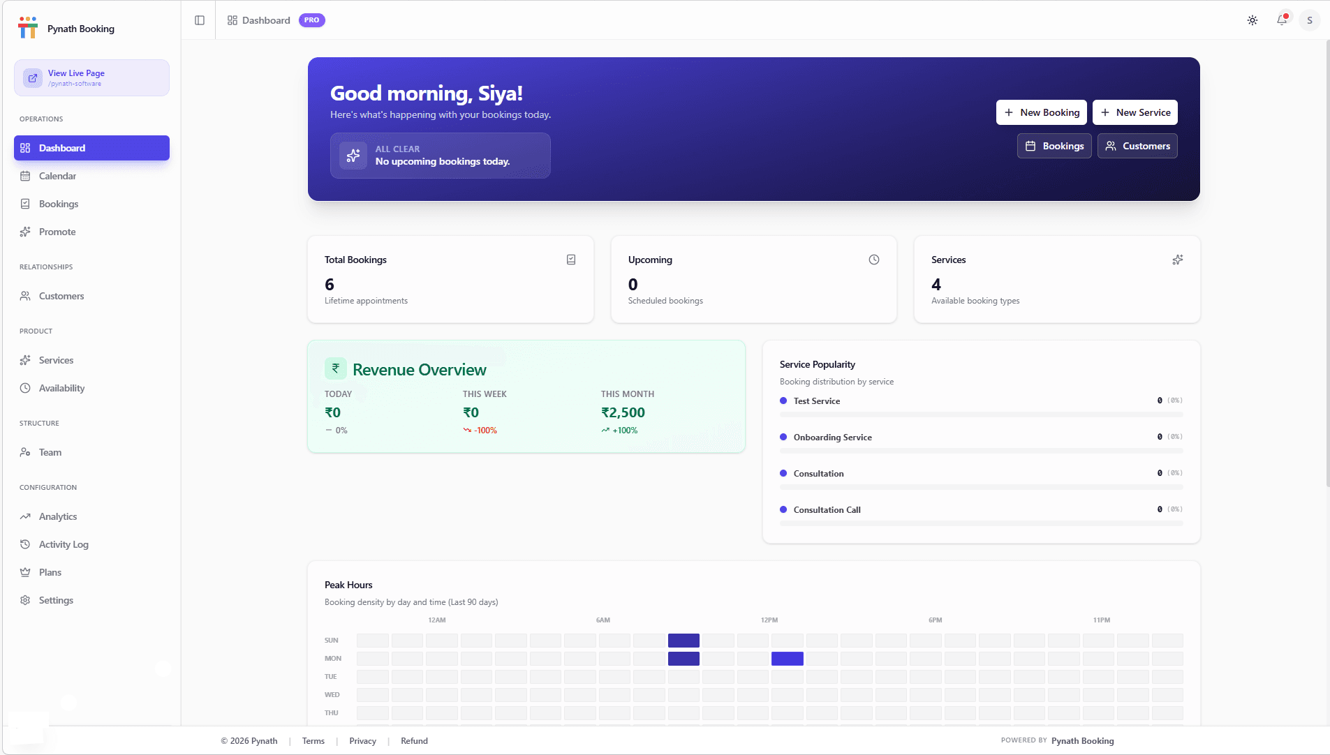 Dashboard Control Center